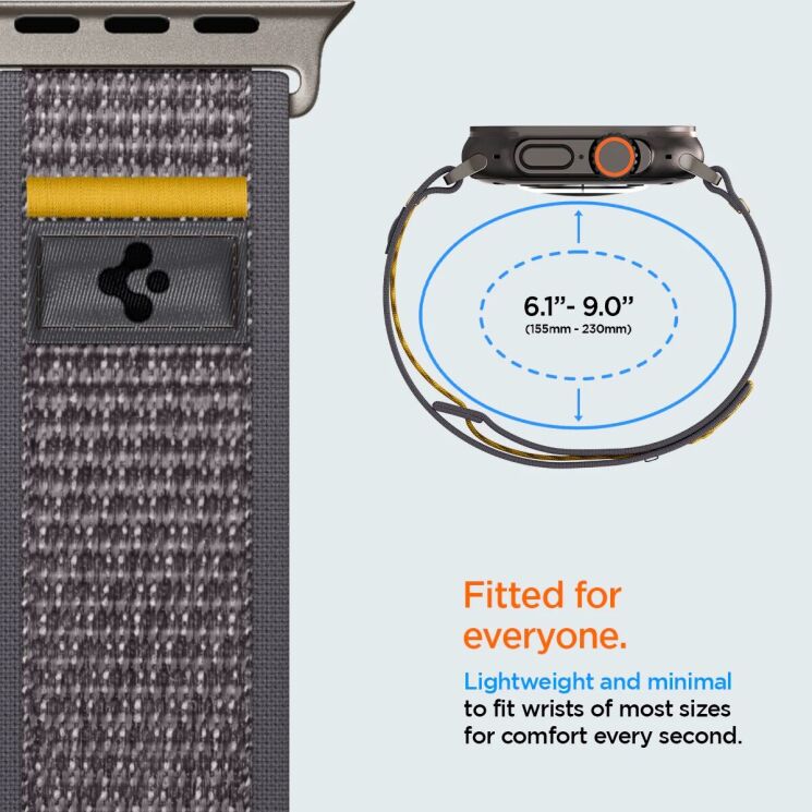 Ремешок Spigen (SGP) Athlex Air для Apple Watch 46 / 45 / 44 / SE 44 / Ultra / Ultra 2 (AMP09034) - Active Gray: фото 13 из 17