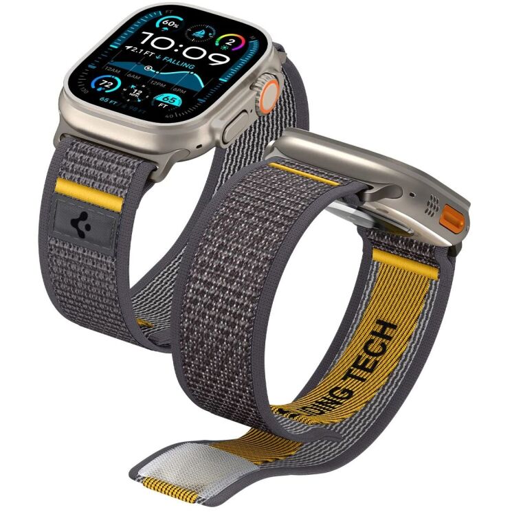 Ремешок Spigen (SGP) Athlex Air для Apple Watch 46 / 45 / 44 / SE 44 / Ultra / Ultra 2 (AMP09034) - Active Gray: фото 1 из 17