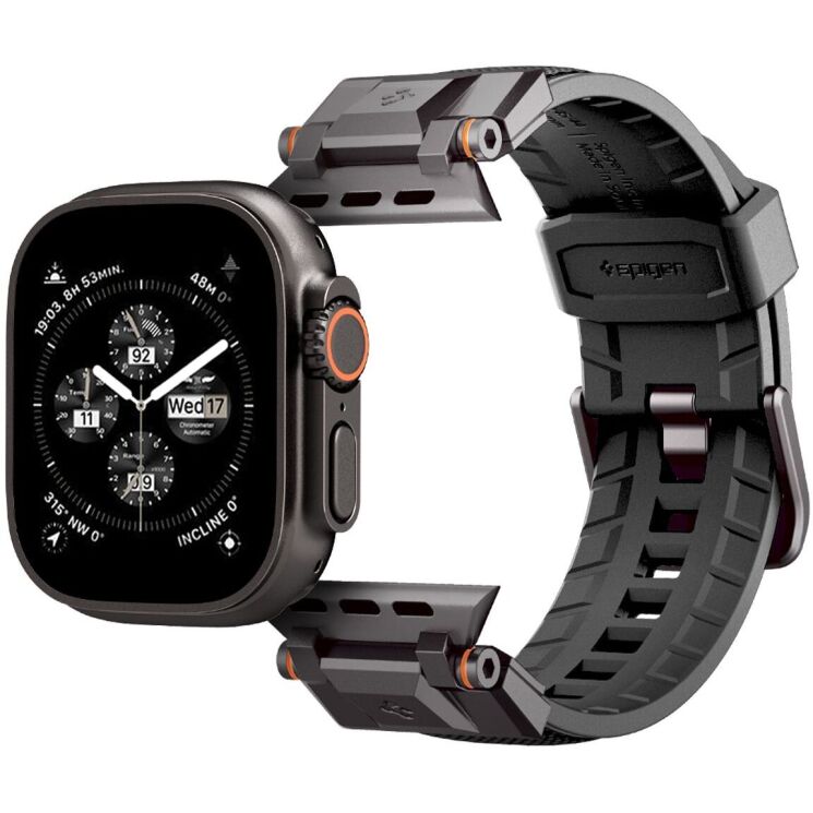 Ремешок Spigen (SGP) DuraPro Armor для Apple Watch 46 / 45 / 44 / SE 44 / 42 (Series 1-3) / Ultra / Ultra 2 - Black Edition: фото 5 из 17
