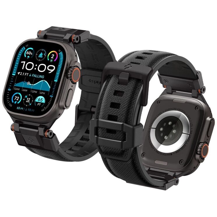 Ремешок Spigen (SGP) DuraPro Armor для Apple Watch 46 / 45 / 44 / SE 44 / 42 (Series 1-3) / Ultra / Ultra 2 - Black Edition: фото 6 из 17