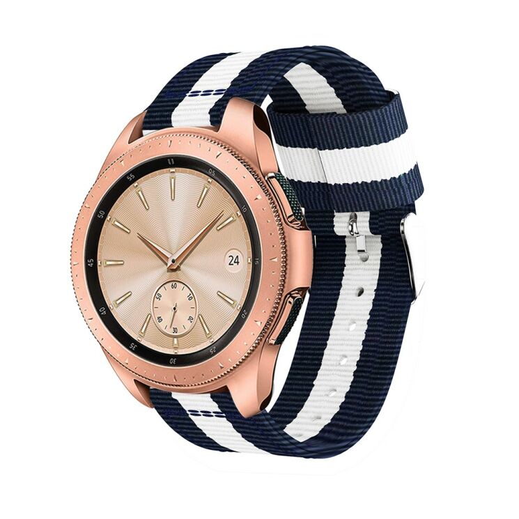 Ремінець UniCase Nylon для Samsung Galaxy Watch 42mm - Blue / White: фото 1 з 5