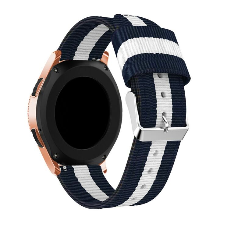 Ремінець UniCase Nylon для Samsung Galaxy Watch 42mm - Blue / White: фото 4 з 5