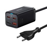 Мережевий зарядний пристрій Baseus GaN3 Pro Desktop Fast Charger 2C+2U (65W) + кабель Type-C to Type-C (100W, 1m) CCGP040001 - Black (141867B)