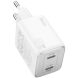 Сетевое зарядное устройство Hoco N42 Elogiado 2C PD45W + кабель Type-C to Lightning - White (346156W). Фото 3 из 11