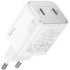 Сетевое зарядное устройство Hoco N42 Elogiado 2C PD45W + кабель Type-C to Lightning - White (346156W). Фото 5 из 11