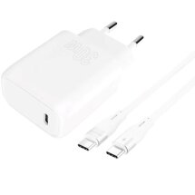 Мережевий зарядний пристрій Proove Silicone Power 30W + кабель Type-C to Type-C - White: фото 1 з 6