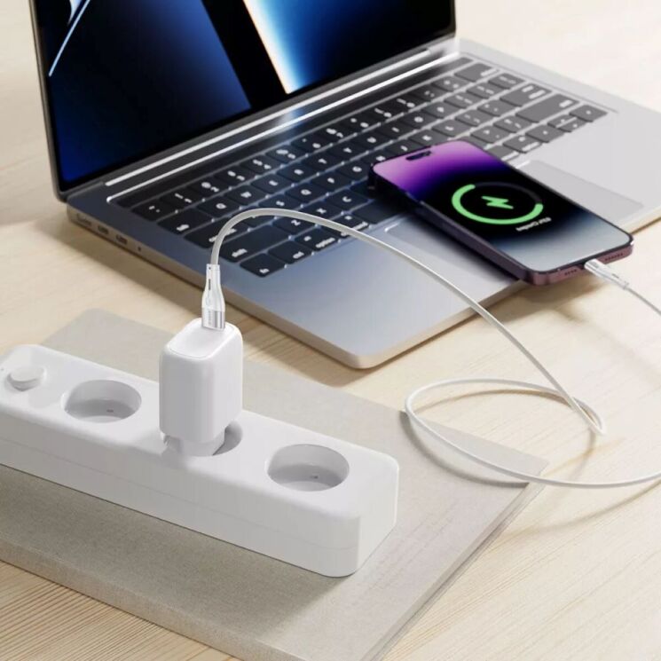 Мережевий зарядний пристрій Proove Silicone Power 30W + кабель Type-C to Type-C - White: фото 6 з 6