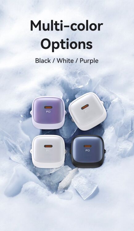 Сетевое зарядное устройство USAMS CC251 30W GaN 1C - White: фото 12 из 13