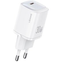 Сетевое зарядное устройство USAMS CC251 30W GaN 1C - White: фото 1 из 13