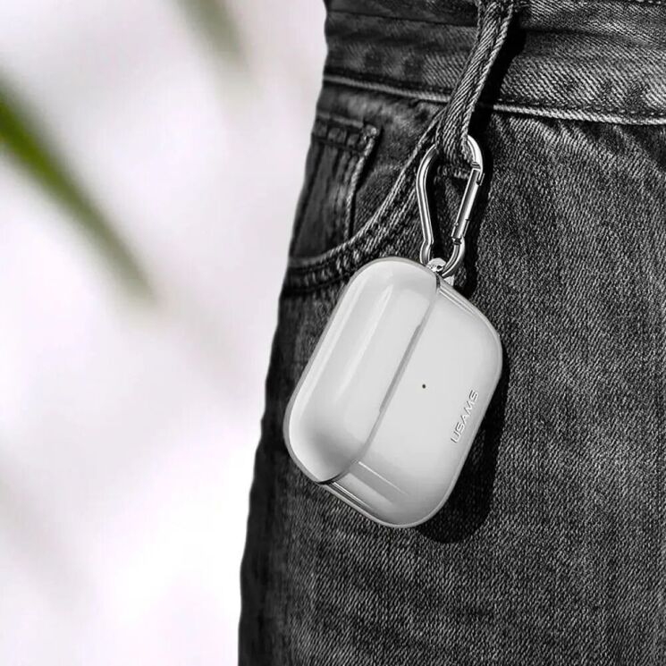 Силіконовий чохол USAMS US-BH570 Silicone Case для Apple AirPods Pro - Transparent: фото 7 з 8