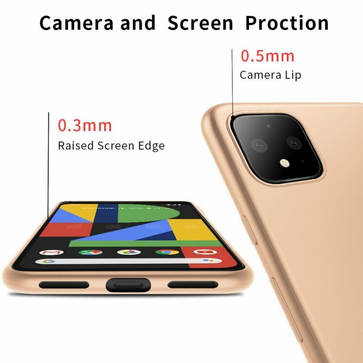 Силиконовый чехол X-LEVEL Matte для Google Pixel 4 XL - Gold: фото 4 из 7