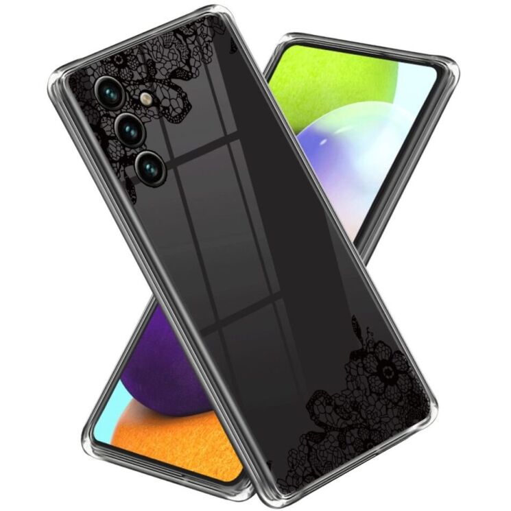 Силиконовый (TPU) чехол Deexe Pretty Glossy для Samsung Galaxy A05s (A057) - Lace Flower: фото 1 из 3