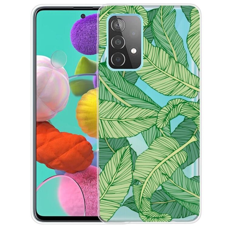 Силиконовый (TPU) чехол Deexe Pretty Glossy для Samsung Galaxy A53 - Green Leaves: фото 1 из 4