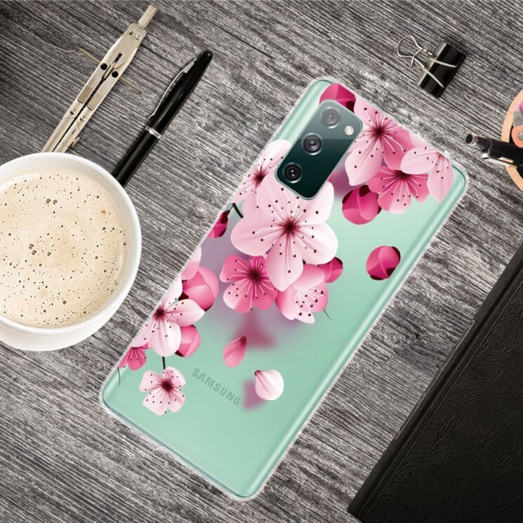 Силиконовый (TPU) чехол Deexe Pretty Glossy для Samsung Galaxy S20 FE (G780) - Sakura: фото 2 из 5