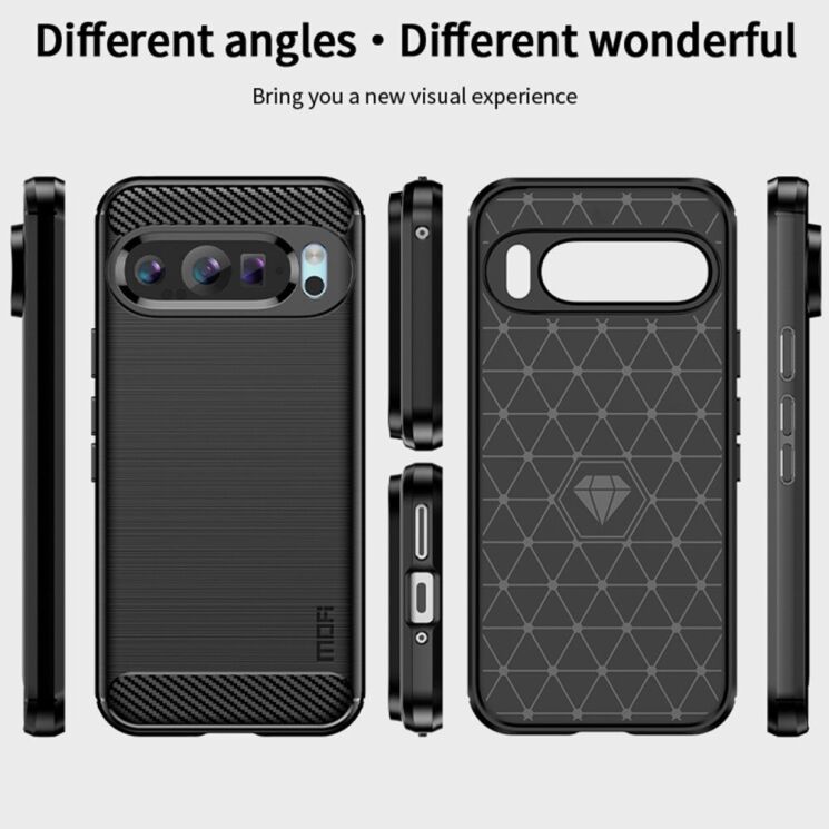 Силиконовый (TPU) чехол MOFI Carbon Fiber для Google Pixel 9 - Blue: фото 9 из 10