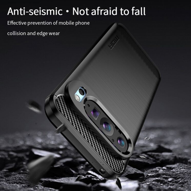Силиконовый (TPU) чехол MOFI Carbon Fiber для Google Pixel 9 - Blue: фото 5 из 10