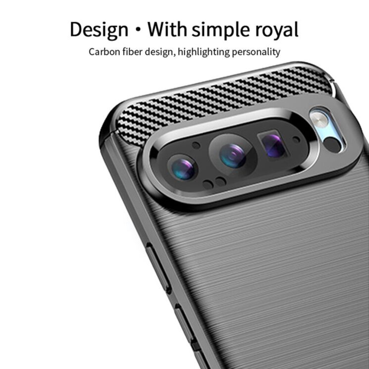 Силиконовый (TPU) чехол MOFI Carbon Fiber для Google Pixel 9 - Blue: фото 4 из 10