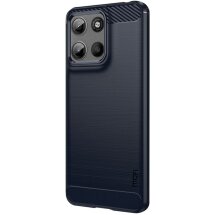 Силиконовый (TPU) чехол MOFI Carbon Fiber для Motorola Moto G15 - Blue: фото 1 из 9