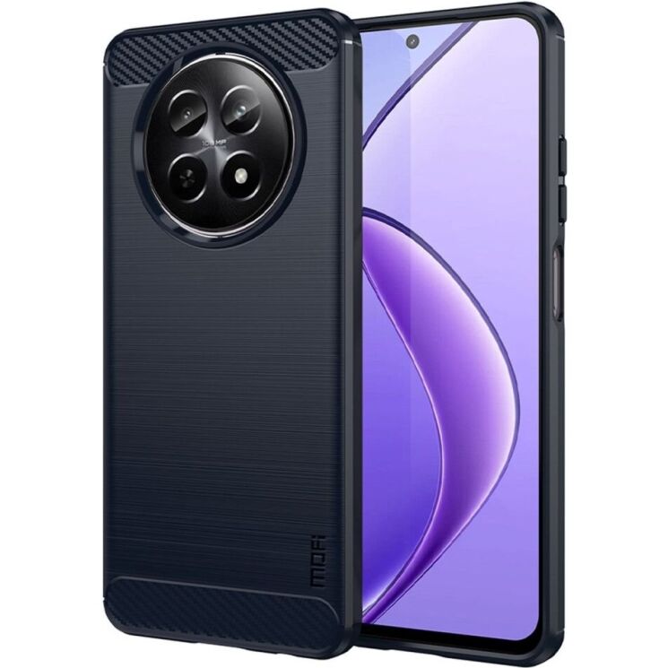 Силиконовый (TPU) чехол MOFI Carbon Fiber для Realme 12 5G - Blue: фото 1 из 12