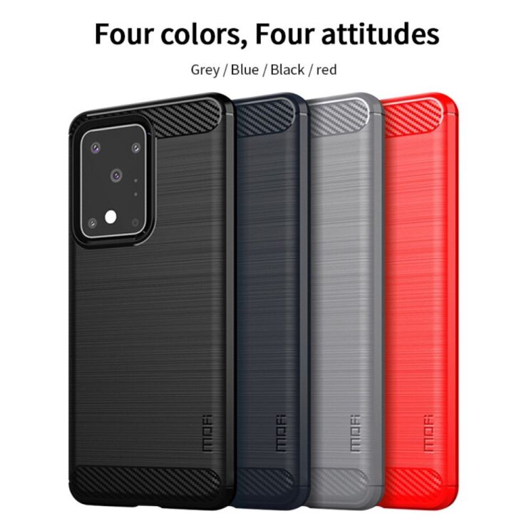 Силиконовый (TPU) чехол MOFI Carbon Fiber для Samsung Galaxy S20 Ultra (G988) - Black: фото 9 из 11