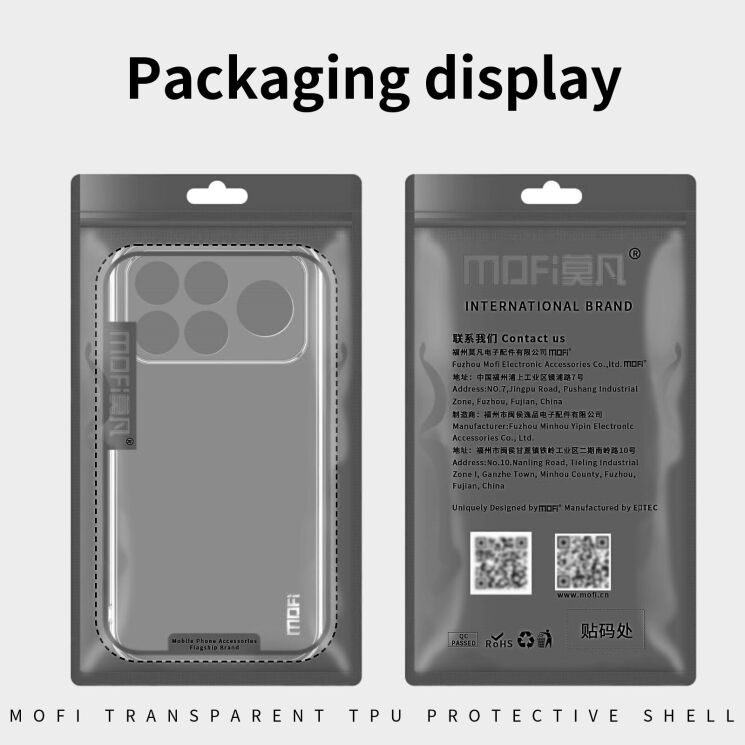 Силиконовый (TPU) чехол MOFI Thin Guard для Xiaomi Poco F9 Pro - Transparent: фото 9 из 9