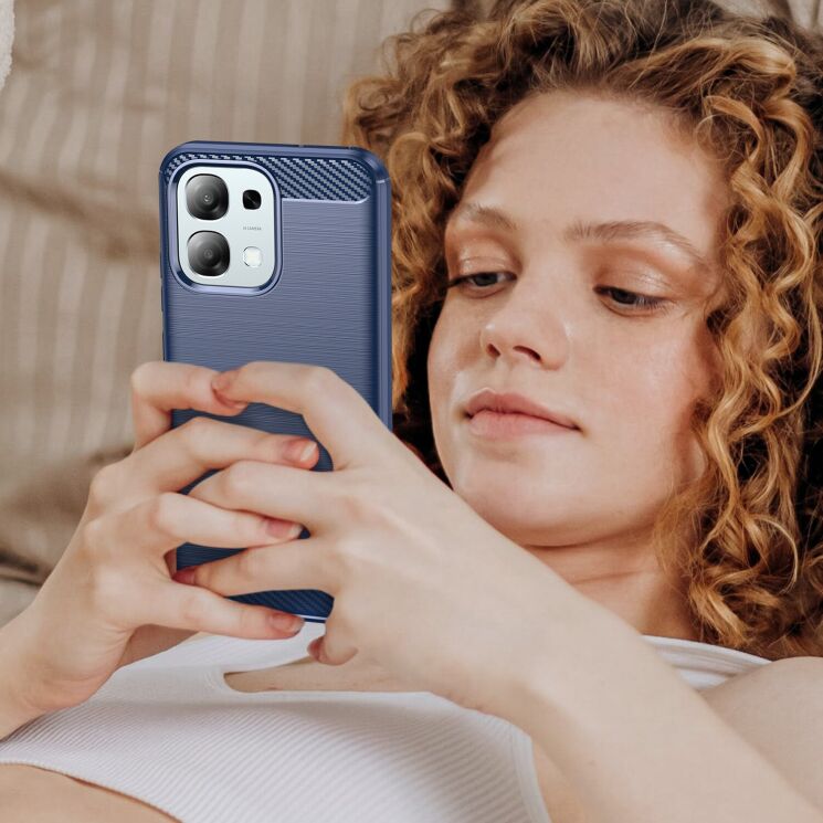 Силіконовий (TPU) чохол UniCase Carbon для OPPO A6 Pro - Red: фото 8 з 8