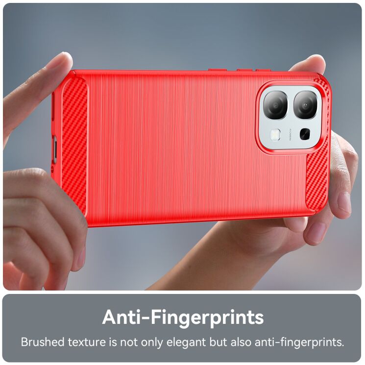 Силіконовий (TPU) чохол UniCase Carbon для OPPO A6 Pro - Red: фото 6 з 8