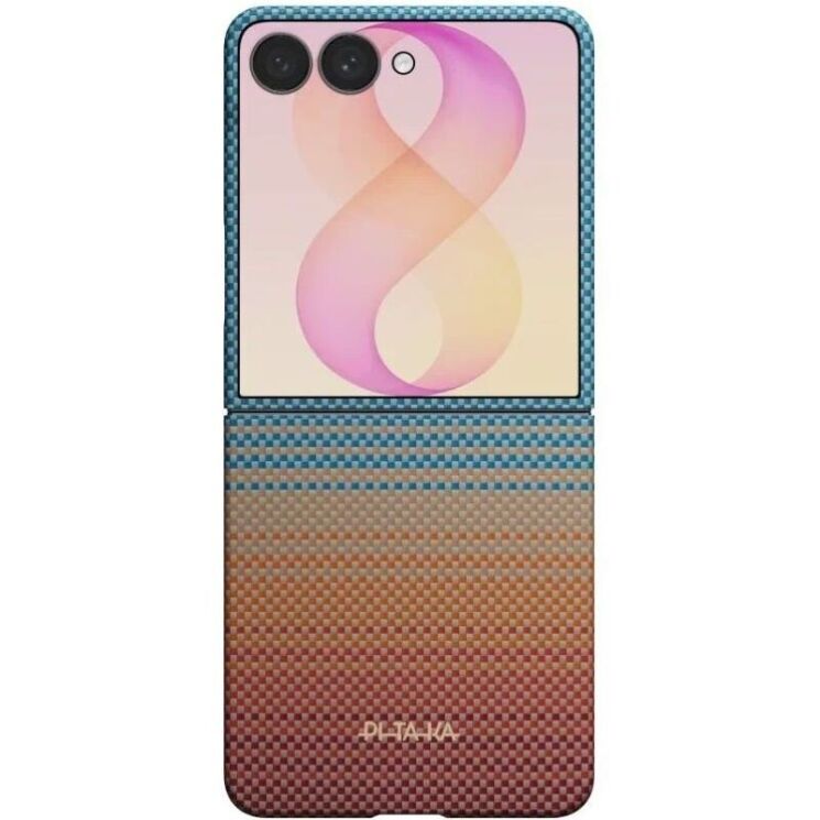 Ультратонкий чехол Pitaka Edge Case California Dream (FF) для Samsung Galaxy Flip 8 (FSFLIP8) - Cyan / Orange (423565CO) Ультратонкий чехол Pitaka Edge Case California Dream (FF) для Samsung Galaxy Flip 8 (FSFLIP8) - Cyan / Orange: фото 1 из 14