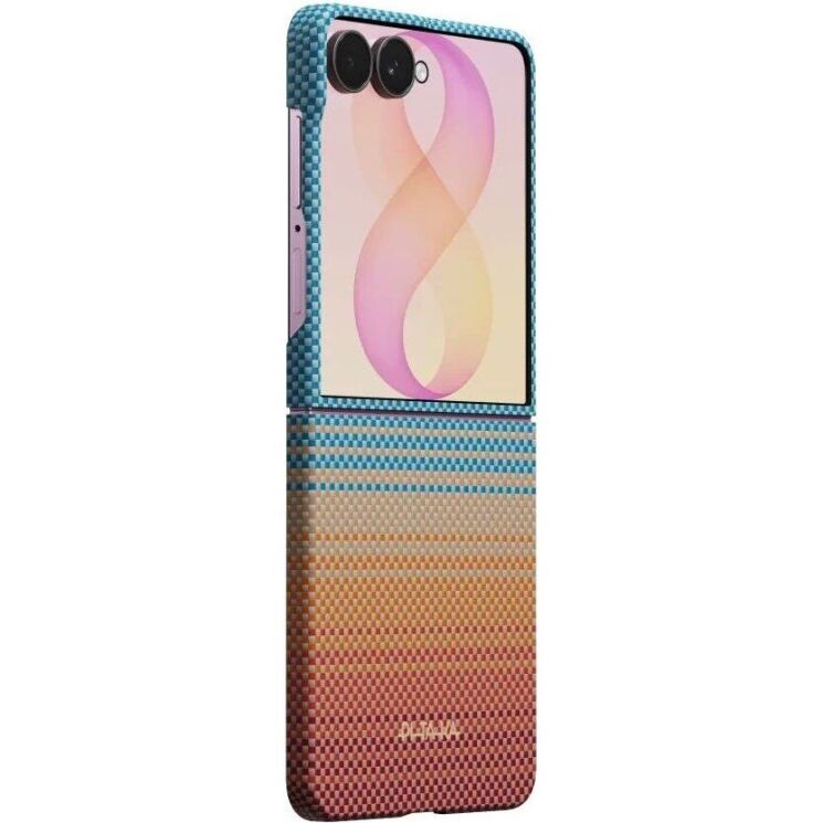 Ультратонкий чехол Pitaka Edge Case California Dream (FF) для Samsung Galaxy Flip 8 (FSFLIP8) - Cyan / Orange (423565CO) Ультратонкий чехол Pitaka Edge Case California Dream (FF) для Samsung Galaxy Flip 8 (FSFLIP8) - Cyan / Orange: фото 2 из 14