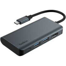 USB HUB Belkin Multiport Adapter Type-C to Type-C + 2USB + HDMI (AVC019ttDG-RL) - Dark Gray: фото 1 з 3