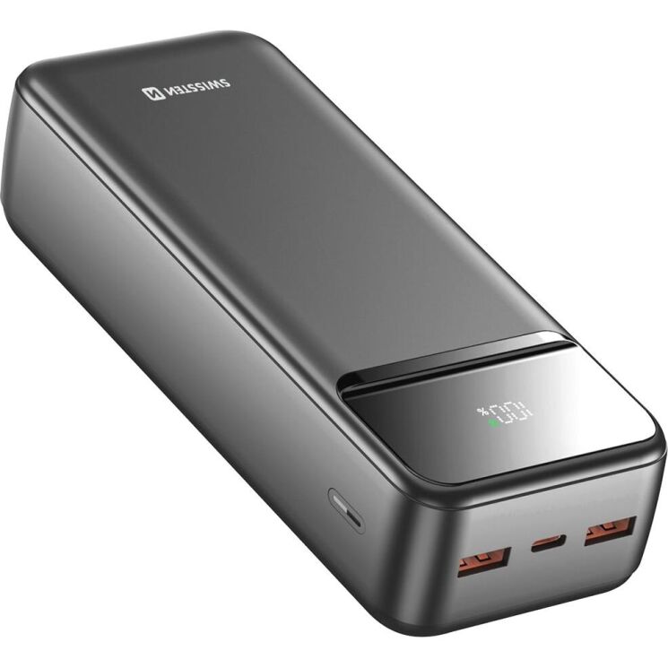 Внешний аккумулятор SWISSTEN Power Line II 22.5W (30000mAh) - Black: фото 1 из 4