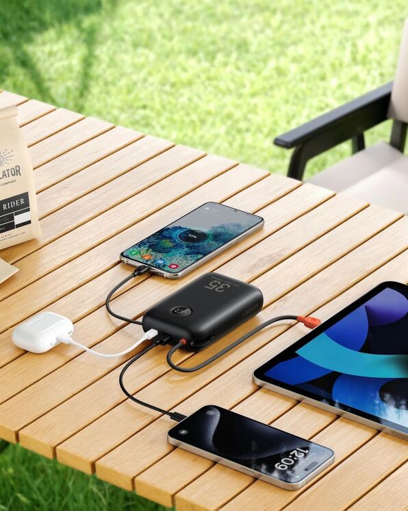 Зовнішній акумулятор VEGER K3 PD30W + QC3.0 (30000mAh) + кабель Type-C + Lightning - Black: фото 8 з 9