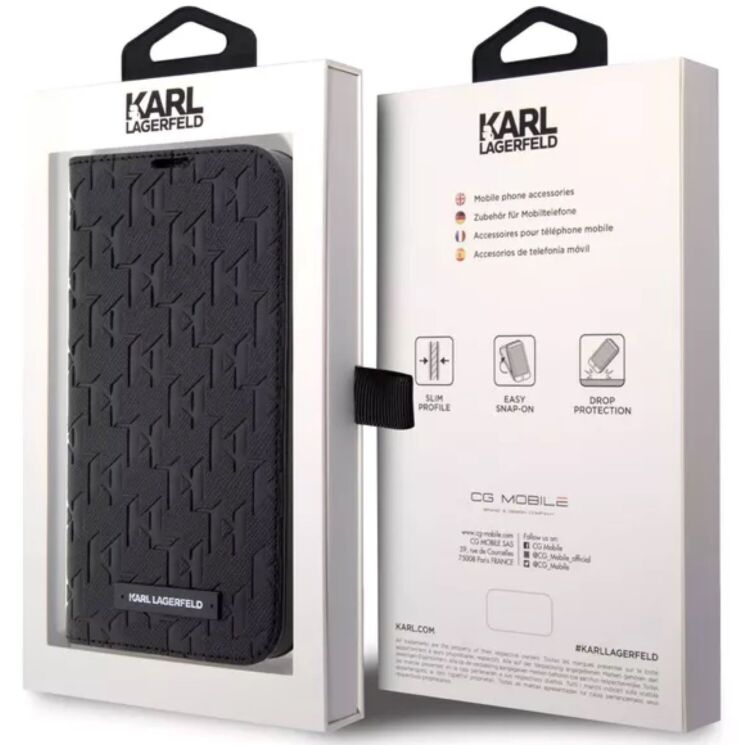 Защитный чехол Karl Lagerfeld Saffiano Monogram для Apple iPhone 13 Pro Max - Black: фото 6 из 6