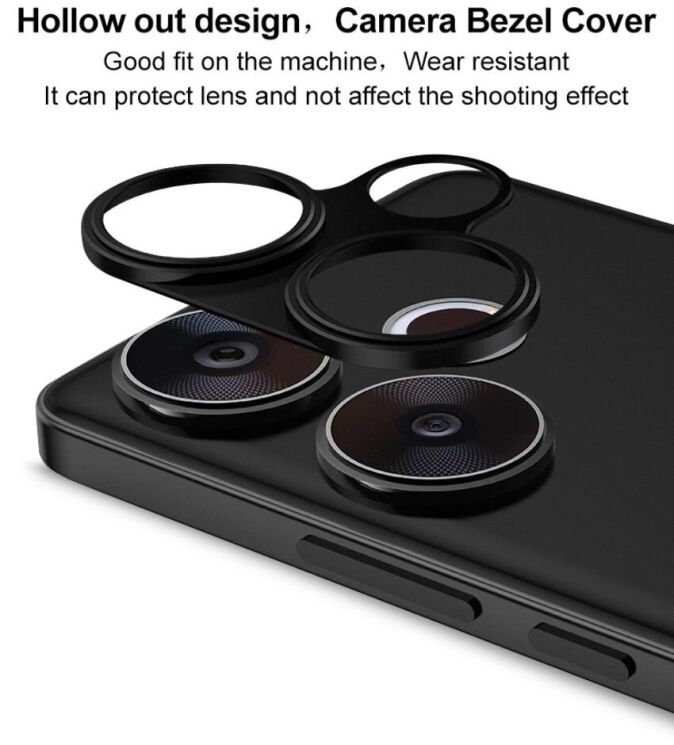 Защитная рамка IMAK Camera Styling для Xiaomi Poco F6 - Black: фото 9 из 12