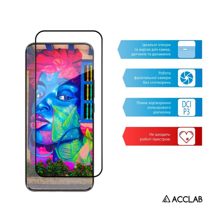 Защитное стекло ACCLAB Full Glue для Infinix Hot 60 Pro Plus - Black: фото 5 из 7
