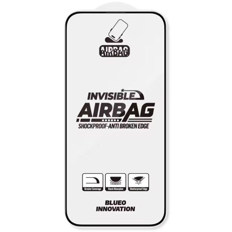 Защитное стекло Blueo Invisible Airbag Anti-broken для Apple iPhone 15 Plus / iPhone 16 Plus - Black: фото 2 из 6