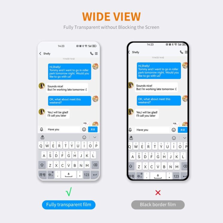 Защитное стекло ENKAY 0.26mm 9H для Xiaomi Redmi Note 14 4G - Transparent: фото 2 из 6