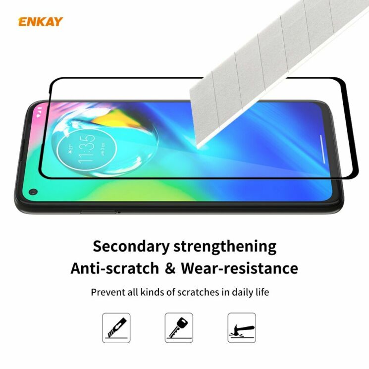 Защитное стекло ENKAY Full Glue для Motorola Moto G8 Power - Black: фото 5 из 9