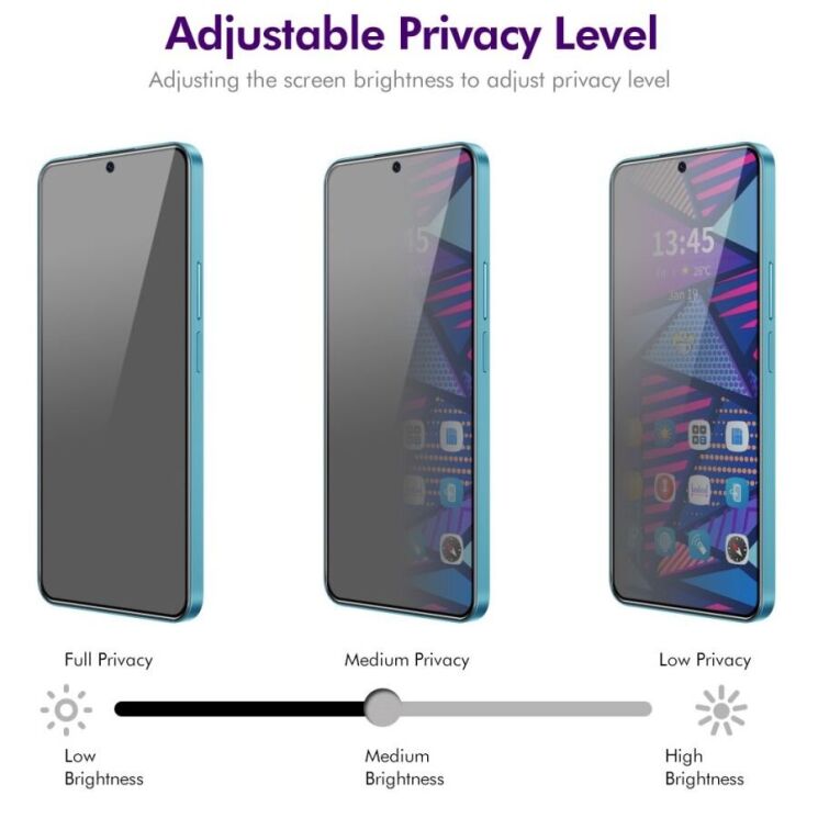 Защитное стекло HAT PRINCE Anti-Spy для Samsung Galaxy A36 (A366) / A56 (A566) - Black: фото 4 из 7