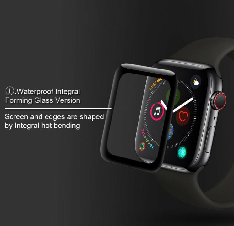 Захисне скло IMAK Full Cover Glass для Apple Watch 38 / 40 mm - Black: фото 10 з 16