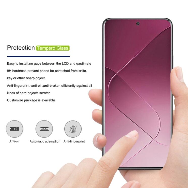 Защитное стекло MOCOLO 3D Curved Full Glue для Xiaomi 14 Ultra - Black: фото 2 из 6