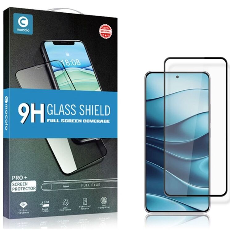 Защитное стекло MOCOLO Full Glue Cover для Xiaomi Redmi Note 14 5G - Black: фото 3 из 7