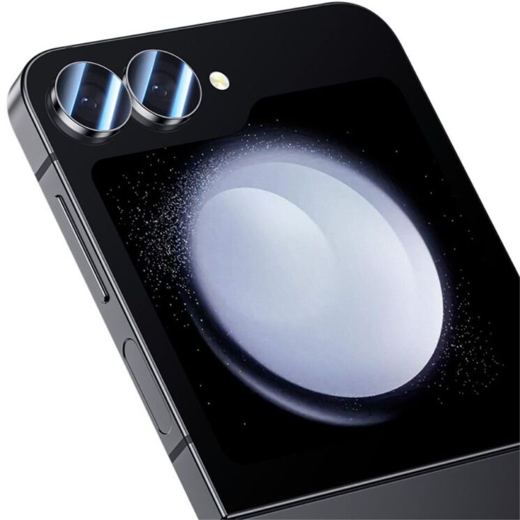 Защитное стекло на камеру (2шт) BENKS Gorilla Glass Lens для Samsung Galaxy Flip 6 - Black: фото 1 из 6