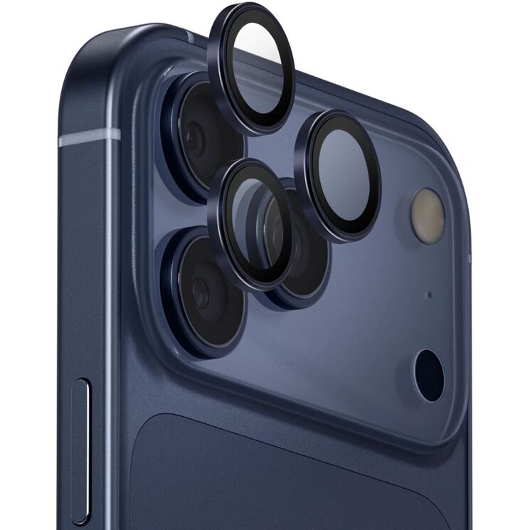 Защитное стекло на камеру UNIQ Optix AluGuard для iPhone 17 Pro / 17 Pro Max (UNIQ-IP6.3P-6.9P(2025)-ALENSDNVY) - Blue: фото 1 из 4