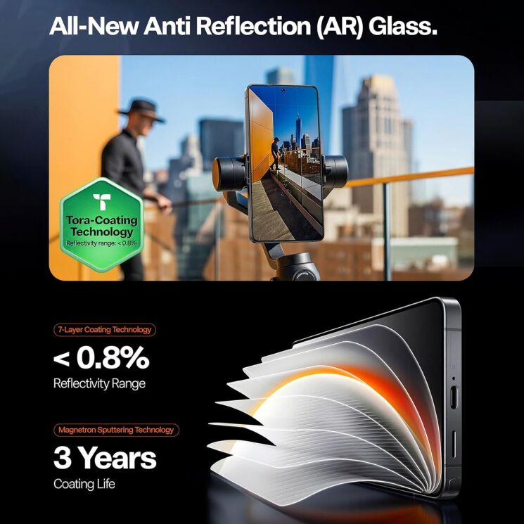 Захисне скло TORRAS OrigArmor Screen Protector для Samsung Galaxy S26 Ultra (S948): фото 4 з 16