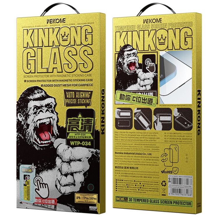 Защитное стекло WEKOME WTP-034 Full Glue для iPhone Duo - Black: фото 8 из 8