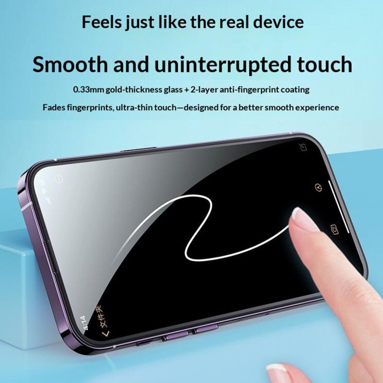 Защитное стекло WEKOME WTP-034 Full Glue для iPhone Duo - Black: фото 3 из 8