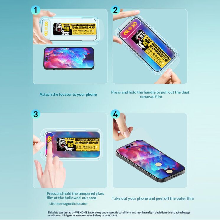 Защитное стекло WEKOME WTP-034 Full Glue для iPhone Duo - Black: фото 6 из 8