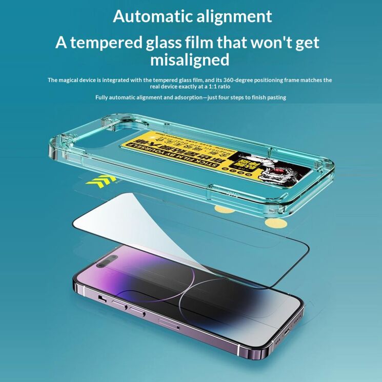 Защитное стекло WEKOME WTP-034 Full Glue для iPhone Duo - Black: фото 5 из 8
