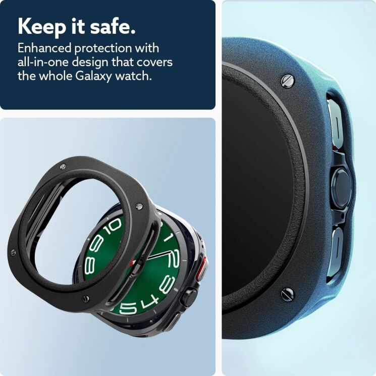 Защитный чехол Caseology Vault (FW) by Spigen для Samsung Galaxy Watch Ultra (47mm) - Matte Black: фото 9 из 13